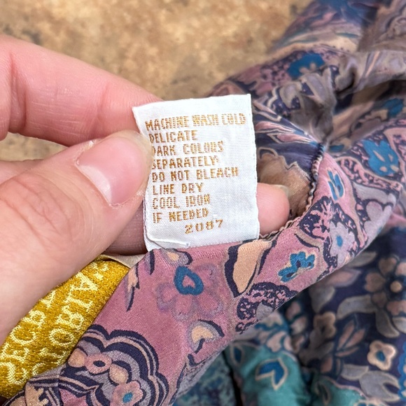 VTG Victoria’s Secret 100% Silk Straight Pants Paisley Medium Large Loungewear - Picture 11 of 11